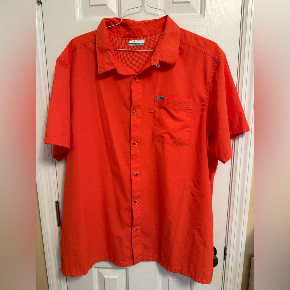 Men's orange Button-Up Shirt by Columbia